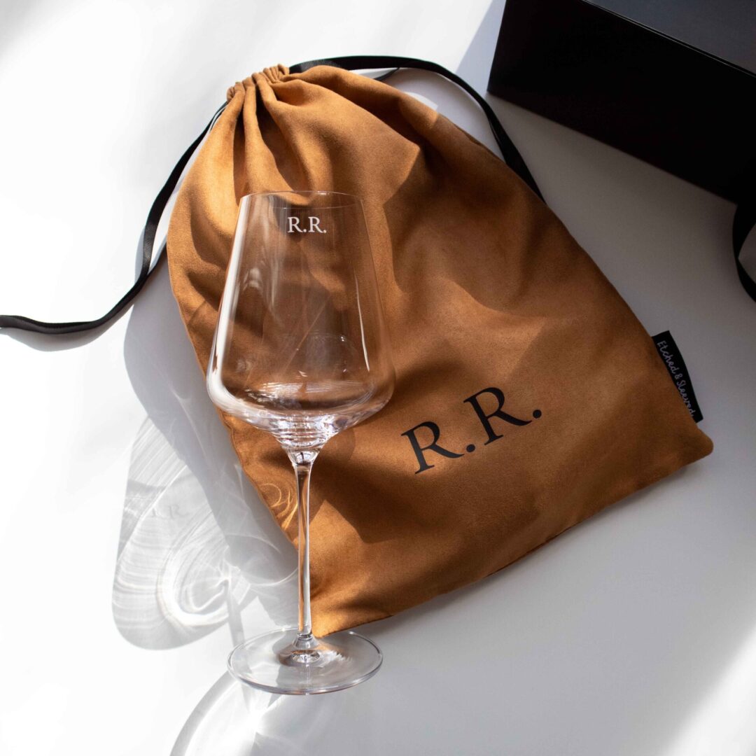 Personalised Classic Monogram Wine Glass - Etched and Sleeved